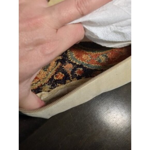 Throw Pillow AFSHAR Needlepoint Abstract Design 16x16 Navy Eggplant Poly Fill - Picture 11 of 16